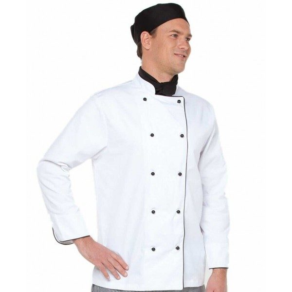 Chef Jacket Chef Clothing Biker Style Baker Jacket Long Sleeve With Print Button 225 